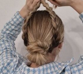 Hack to make your braided bun look extra thick and full