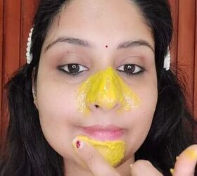 4 easy ingredients to remove chin and nose blackheads, Applying the DIY mask