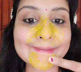 4 easy ingredients to remove chin and nose blackheads, Applying the DIY mask