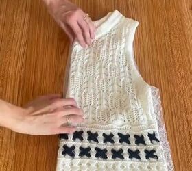 turn a lace tablecloth into this, Using a top as a template