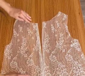 turn a lace tablecloth into this, Cut out lace pieces