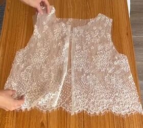 turn a lace tablecloth into this, Assembling the top