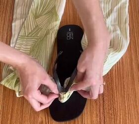 Adding the scarf to the flip flop