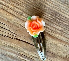 how to create a gorgeous diy hair clip, Orange flower hair clip