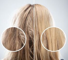 Healthy vs dry hair - image via Canva