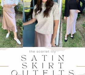 5 ways to wear a satin skirt, satin skirt outfit ideas