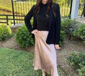 5 ways to wear a satin skirt, satin skirt outfit idea