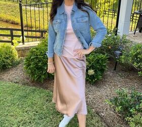 5 ways to wear a satin skirt, casual styling of satin skirt