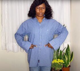 Watch how she made this old and boring flannel into this sizzling eye-catching look