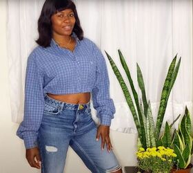 How to Upcycle an Old Flannel Into a Cute Cropped Shirt