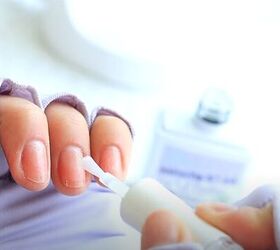 Applying extension gel to the nails