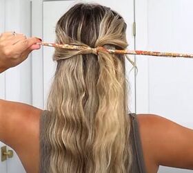 scarf hairstyles, Creating a scarf knot ponytail