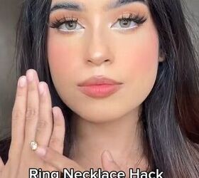 brilliant hack to never lose your wedding ring, Ring necklace hack