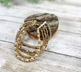 DIY Stacked Beaded Bracelet Creatively Beth creativelybeth trendy bracelet stacked gold jewelry diy craft