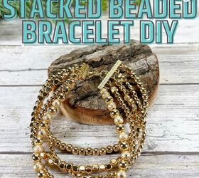 DIY Stacked Beaded Bracelet Creatively Beth creativelybeth trendy bracelet stacked gold jewelry diy craft