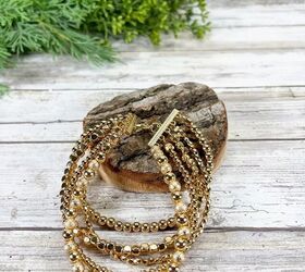 DIY Stacked Beaded Bracelet Creatively Beth creativelybeth trendy bracelet stacked gold jewelry diy craft