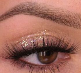 Glam glitter eye makeup look