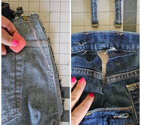 Her jeans weren't fitting right, so she snipped the belt loops off and did THIS