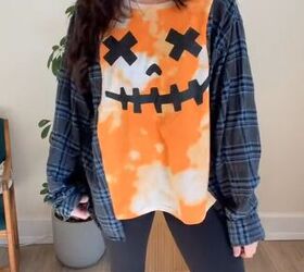 take a walmart tee and flannel and put them together, How to DIY a cute Halloween shirt