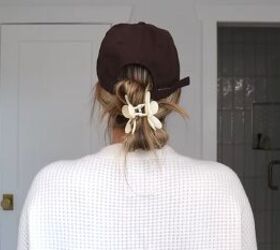 Cute hat hairstyle with a claw clip