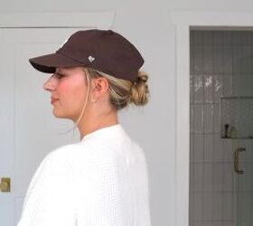 Braided bun hairstyle with a hat