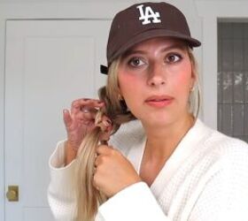 Creating a pull-through braid hairstyle with a hat