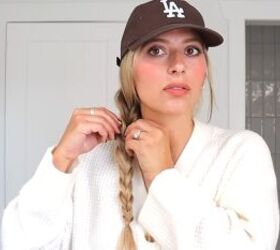 Creating a pull-through braid hairstyle with a hat