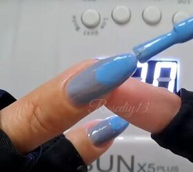 blue ombre nails, Creating blue ombre nails