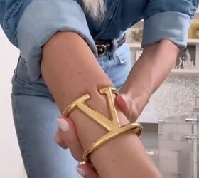 double denim outfit, Adding a gold bangle