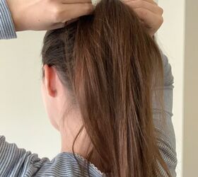 an easy trick to add volume to your ponytail