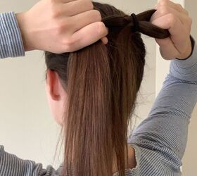 an easy trick to add volume to your ponytail