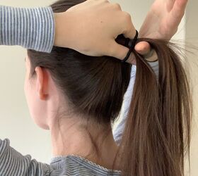 an easy trick to add volume to your ponytail