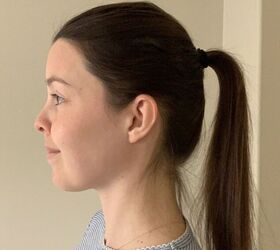 an easy trick to add volume to your ponytail