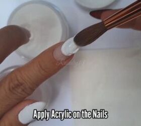 She adds this unexpected thing to her white nail polish to make it so glam