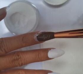 sparkle nail designs, Applying acrylic to the nails