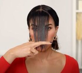 how to cut your own curtain bangs, Prepping the hair