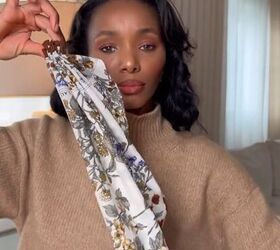 how to style silk scarf, How to style a silk scarf for fall