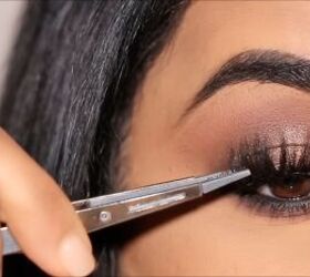 Applying false lashes