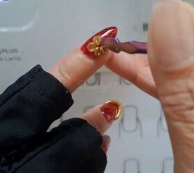 red and gold nails, How to create 3D red and gold nail art