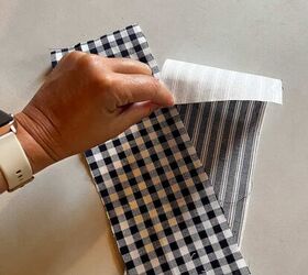 She cut 2 pieces of fabric like this to make something surprisingly useful