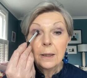 Applying eye makeup