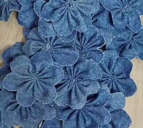 She grabbed a bunch of thrift store denim flowers for this idea you've definitely never seen before