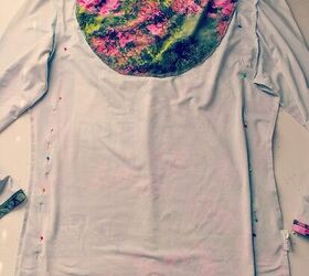 She flips her old shirt inside out for this super cool upcycle