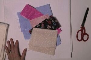 She gathered a bunch of random fabric scraps for this super cute accessory idea