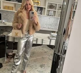 fashion mistakes, Silver pants with a beige jacket