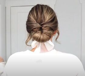 recreating a viral holiday updo hairstyle that s perfect for fine hair, Holiday updo hairstyle