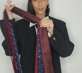 She grabs 3 men's ties and does THIS...