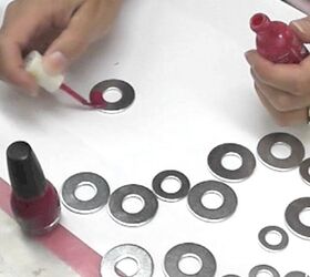 She paints nail polish on washers for this crazy-creative craft idea