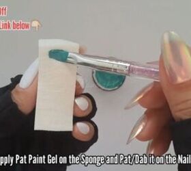 She paints some nail polish on a sponge for this super-unique manicure idea