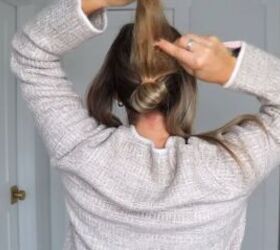 She divides her hair like this for this quick and easy updo that ticks all the boxes